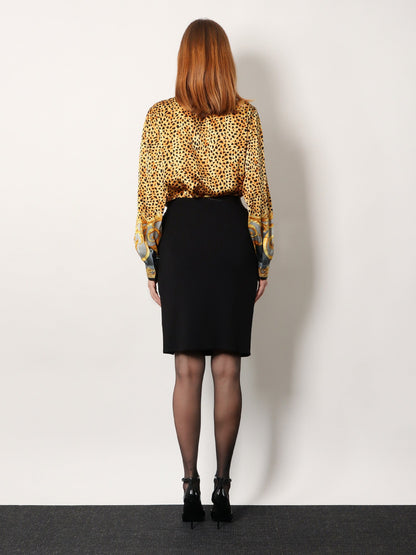 Versace Stretch Viscose Midi Skirt