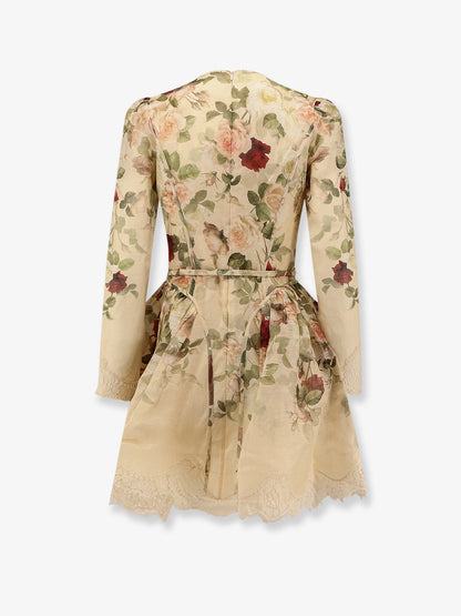 Zimmermann Hypnotic Lace Trim Silk And Cotton Mini Dress