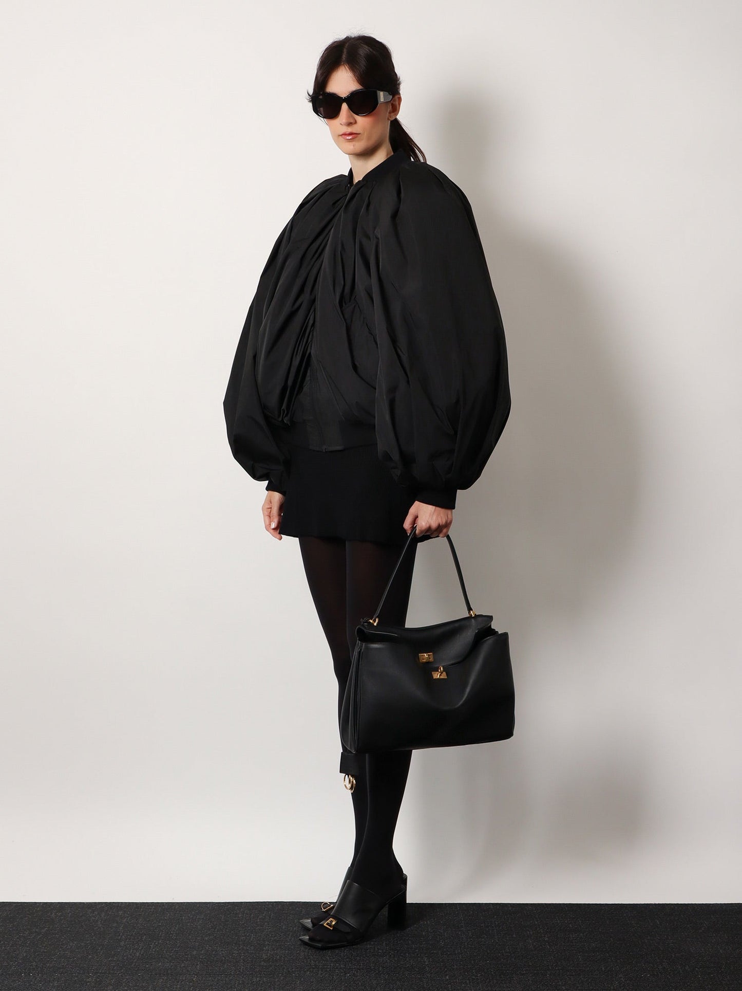 Balenciaga Leather Shoulder Bag With Keyring Detail
