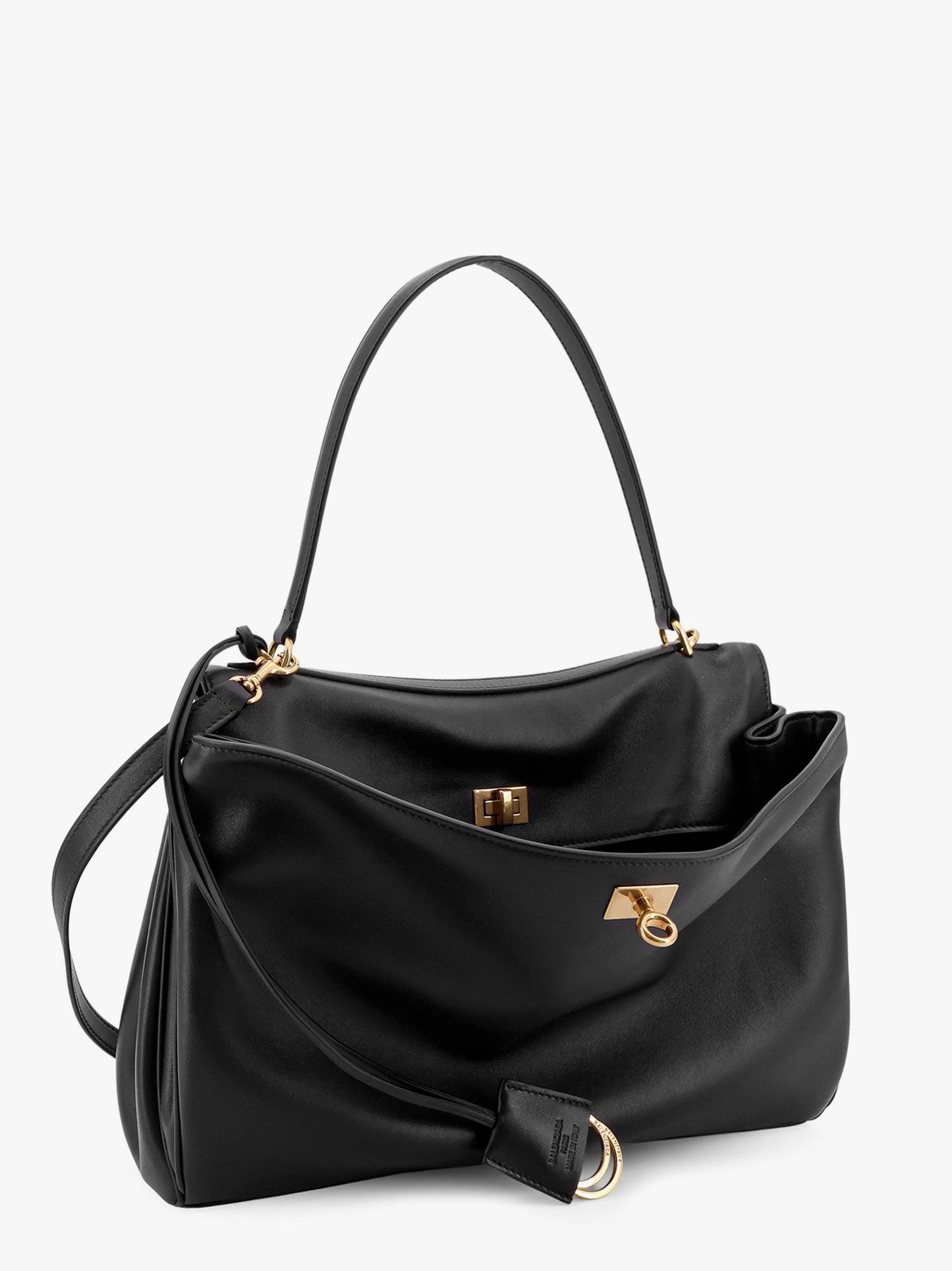 Balenciaga Leather Shoulder Bag With Keyring Detail