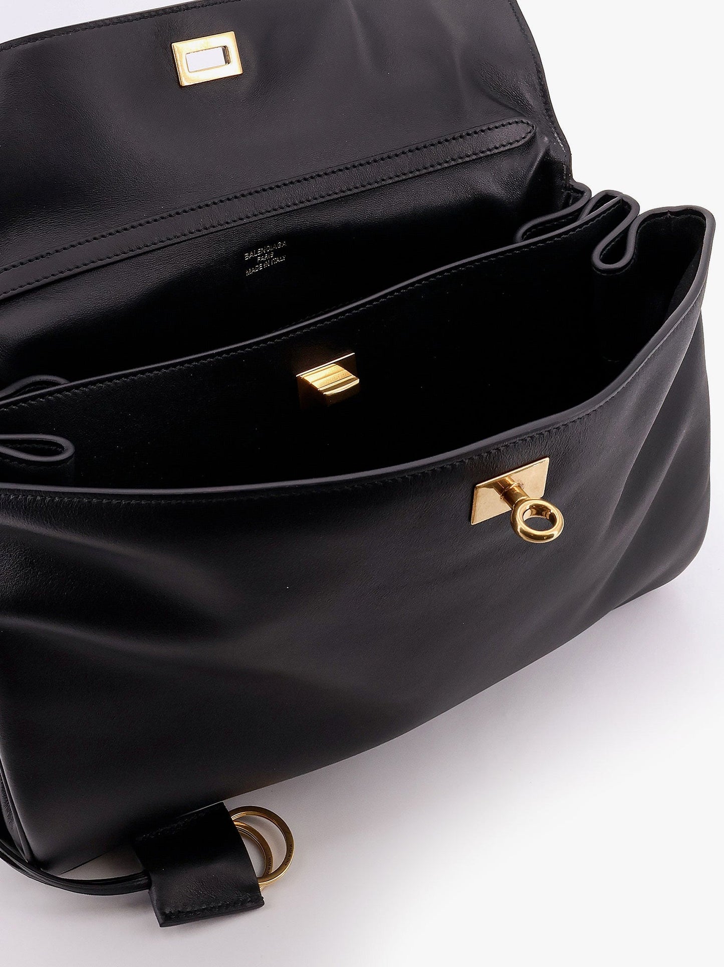 Balenciaga Leather Shoulder Bag With Keyring Detail