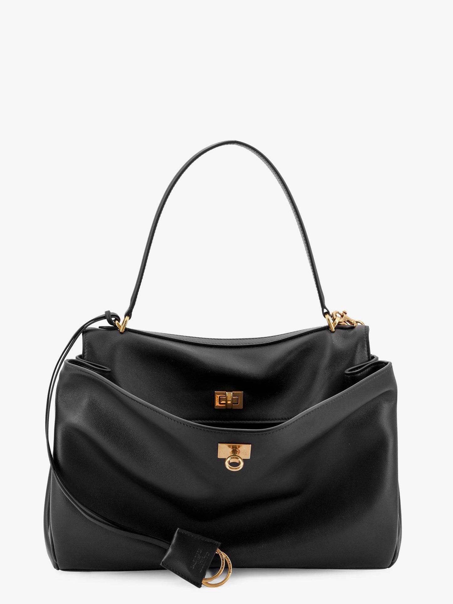 Balenciaga Leather Shoulder Bag With Keyring Detail