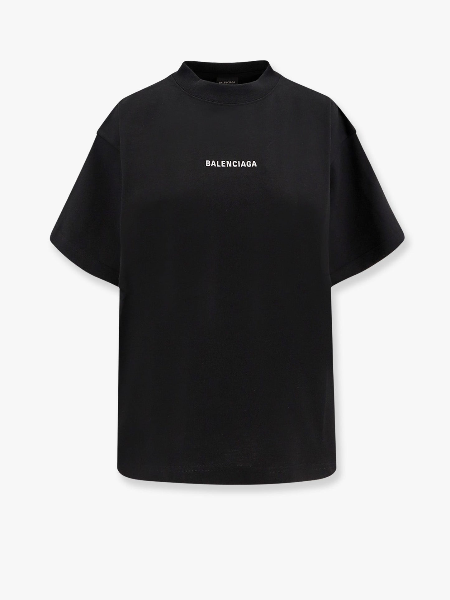 Balenciaga Cropped T Shirt With Logo Embroidery