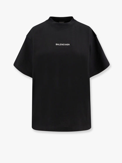 Balenciaga Cropped T Shirt With Logo Embroidery