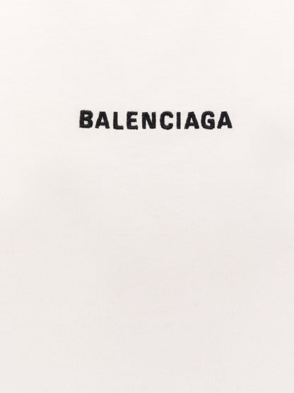 Balenciaga Cropped T Shirt With Logo Embroidery