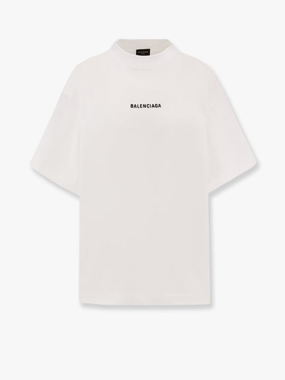 Balenciaga Cropped T Shirt With Logo Embroidery