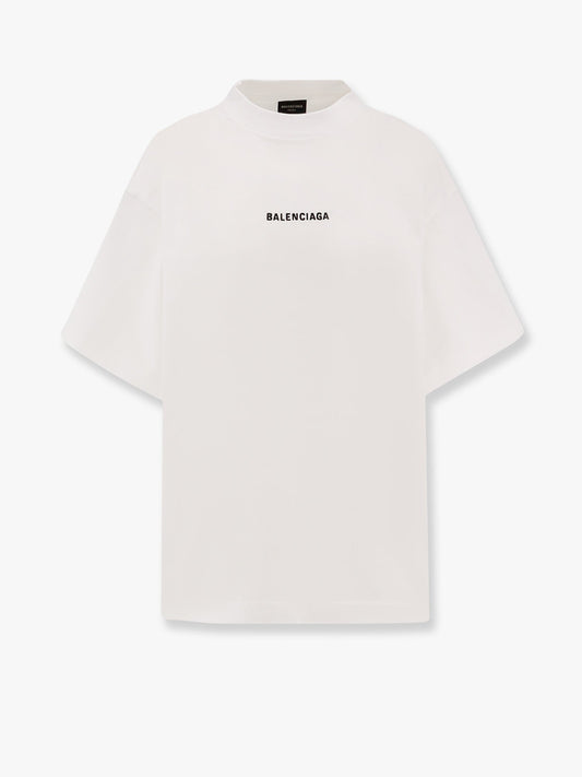 Balenciaga Cropped T Shirt With Logo Embroidery