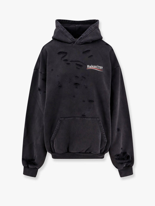 Balenciaga Destroyed Finish Cotton Sweatshirt
