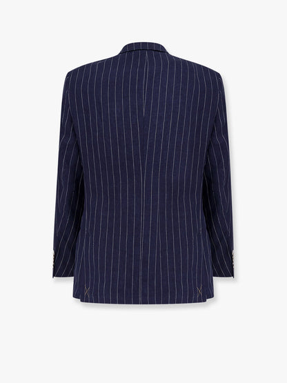 Boss Double Breasted Pinstriped Linen Suit
