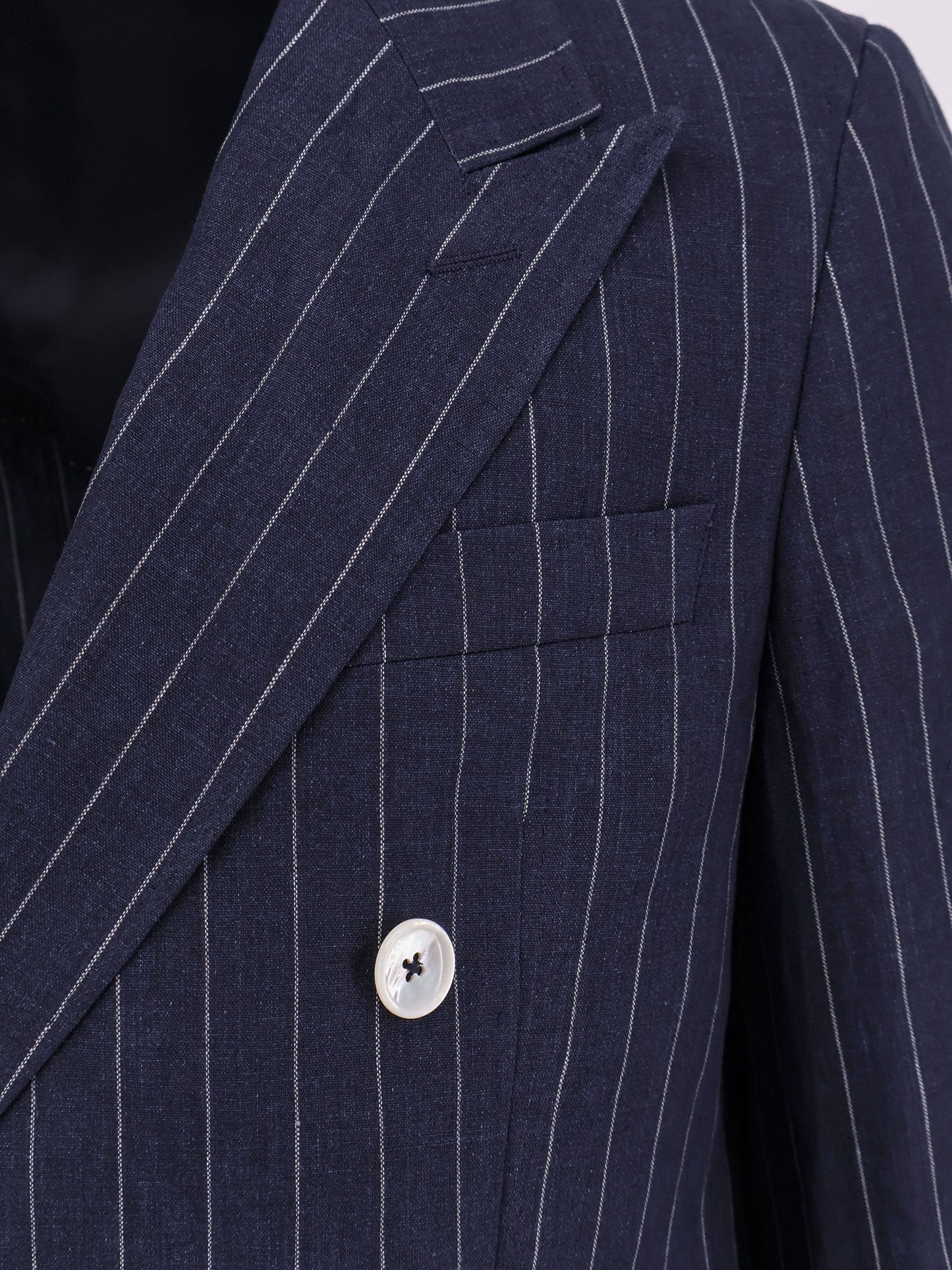 Boss Double Breasted Pinstriped Linen Suit