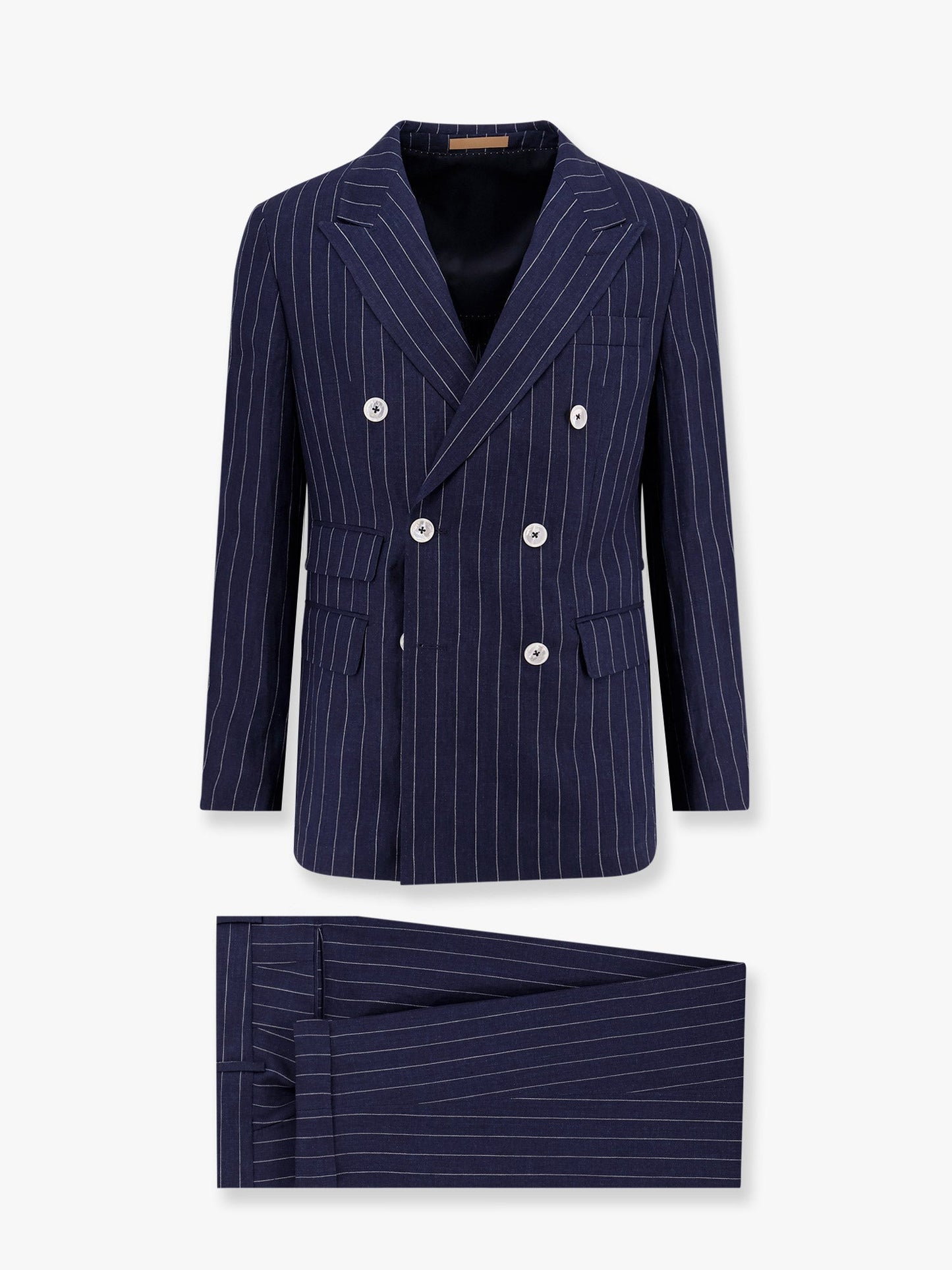 Boss Double Breasted Pinstriped Linen Suit