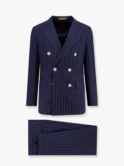 Boss Double Breasted Pinstriped Linen Suit