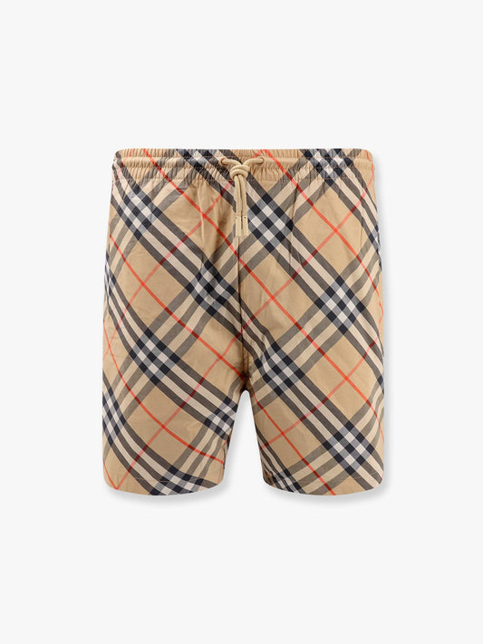 Burberry Swim Trunks With Traditional Check Motif