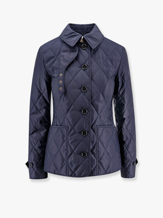 Burberry Quilted Nylon Jacket With Check Lining