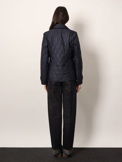 Burberry Quilted Nylon Jacket With Check Lining