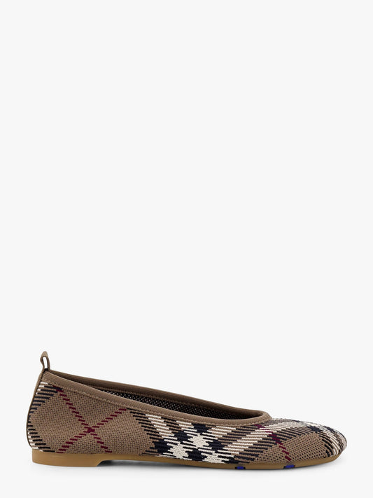Burberry Knit Baby Nylon Blend Ballerinas With Knitted Traditional Check
