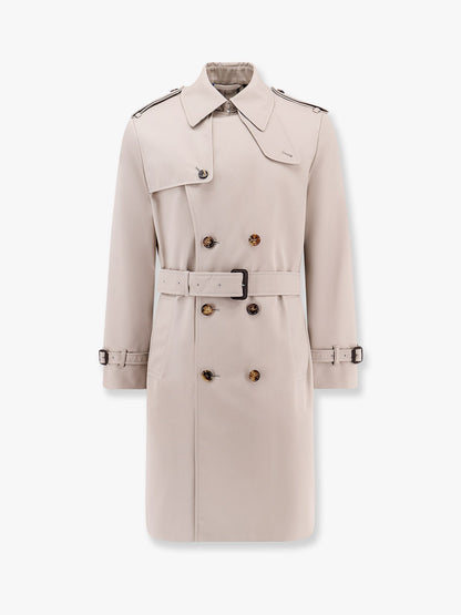 Burberry Cotton Blend Trench With Check Lining