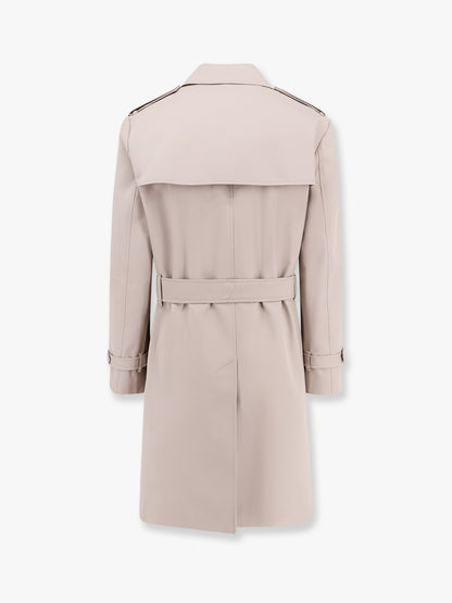 Burberry Cotton Blend Trench With Check Lining