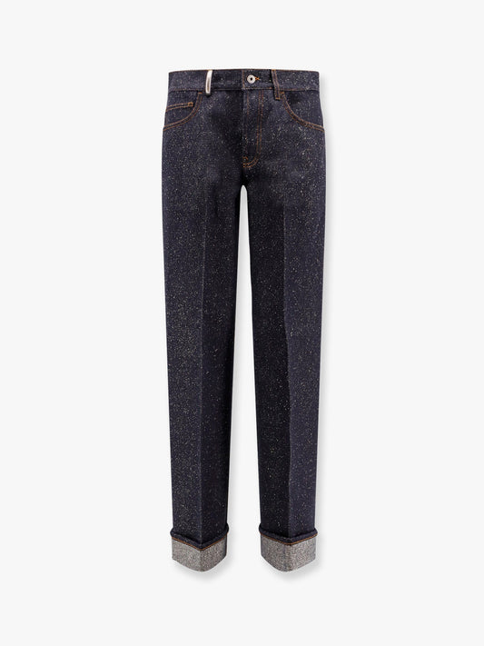 Burberry Cotton Blend Trouser With Metal Belt Loop