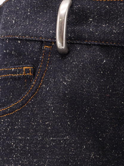 Burberry Cotton Blend Trouser With Metal Belt Loop