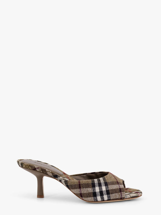 Burberry Mews Traditional Check Linen Blend Mule