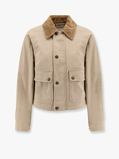 Burberry Organic Cotton Jacket With Check Lining