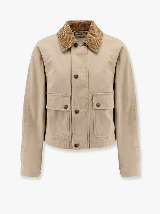 Burberry Organic Cotton Jacket With Check Lining