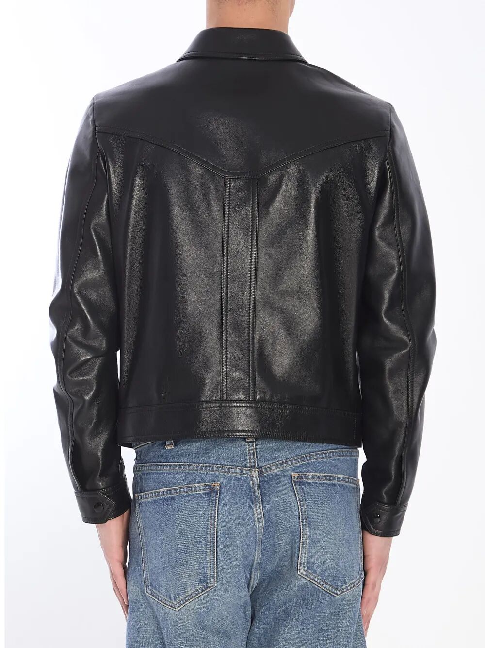 Celine Loose Fit leather jacket - Black