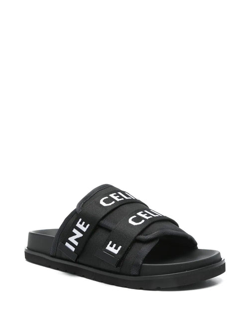 Celine Sandali Pitea in tela jacquard Celine - Black / White