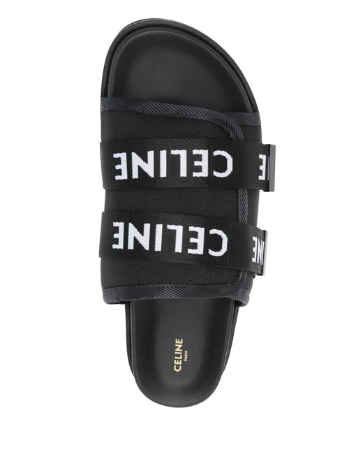 Celine Sandali Pitea in tela jacquard Celine - Black / White