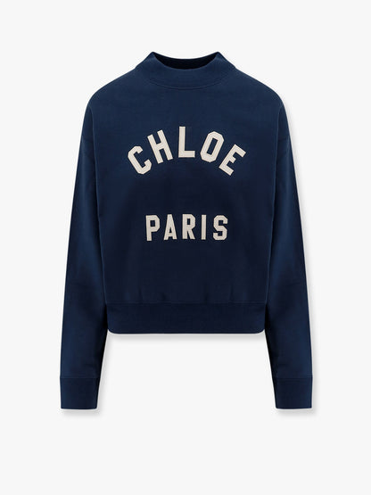 Chloe' Cotton Sweatshirt With Lettering Logo