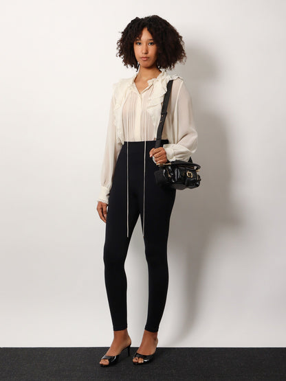 Chloe' Silk Shirt With Lace Profiles