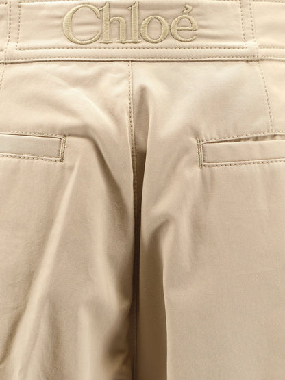 Chloe' Balloon Cotton Shorts With Lateral Adjustable Straps