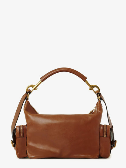 Chloe' Carry Shiny Buffalo Leather Shoulder Bag