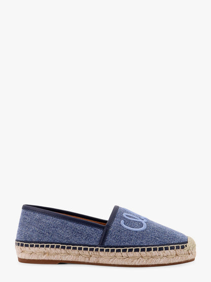 Chloe' Denim Espadrillas With Embroidered Logo