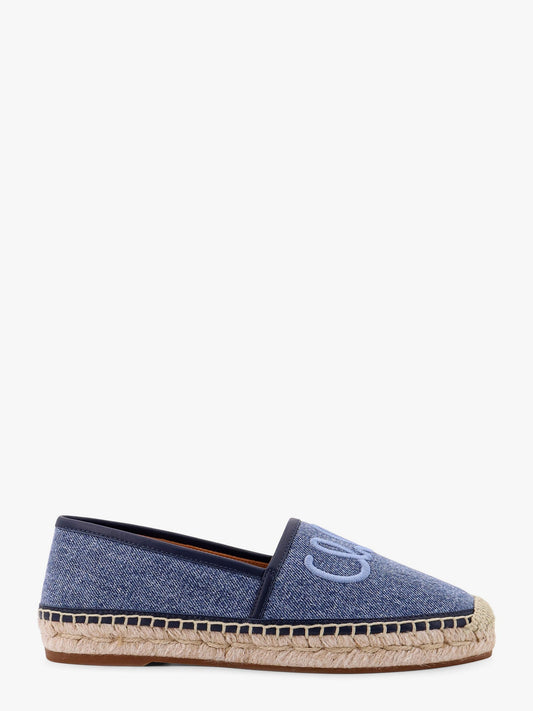 Chloe' Denim Espadrillas With Embroidered Logo