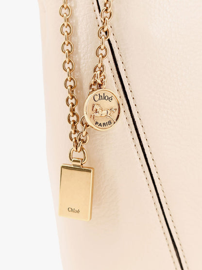 Chloe' Spin Leather Shoulder Bag With Chloé Logo Detail