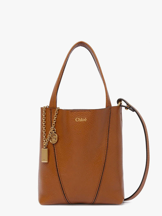 Chloe' Spin Leather Shoulder Bag With Chloé Logo Detail