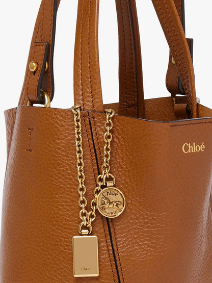Chloe' Spin Leather Shoulder Bag With Chloé Logo Detail