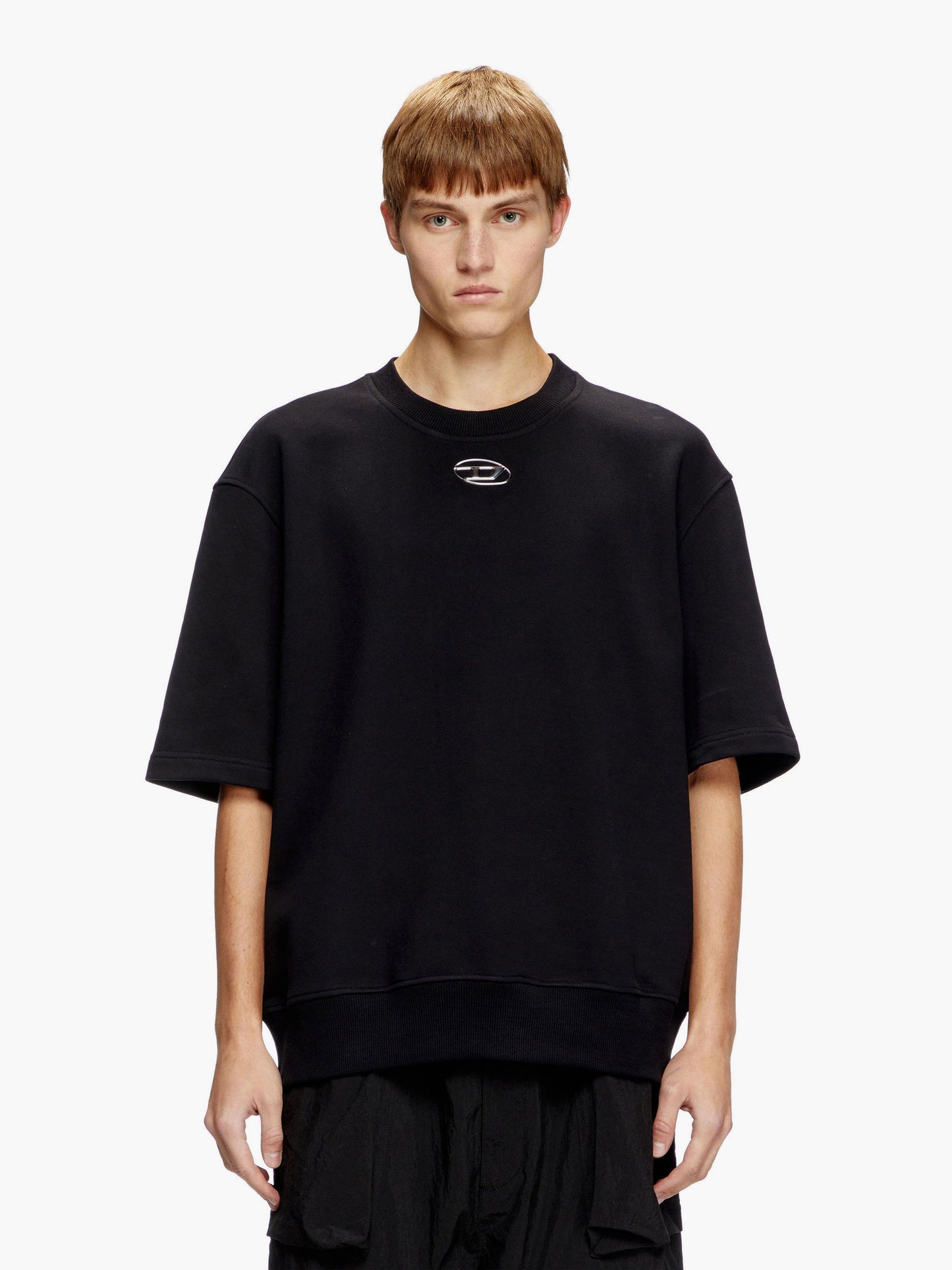 Diesel S Cooling Biologic Cotton Sweatshirt With Metal Oval D Logo