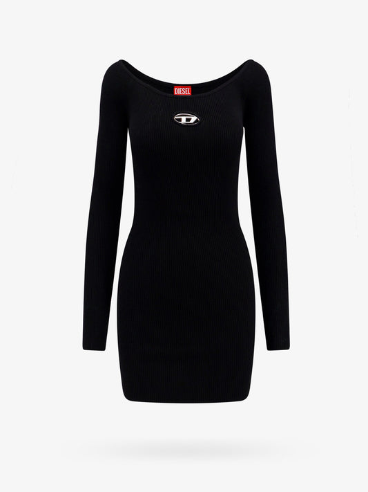 Diesel Viscose Blend Dress With Metal Oval D Logo