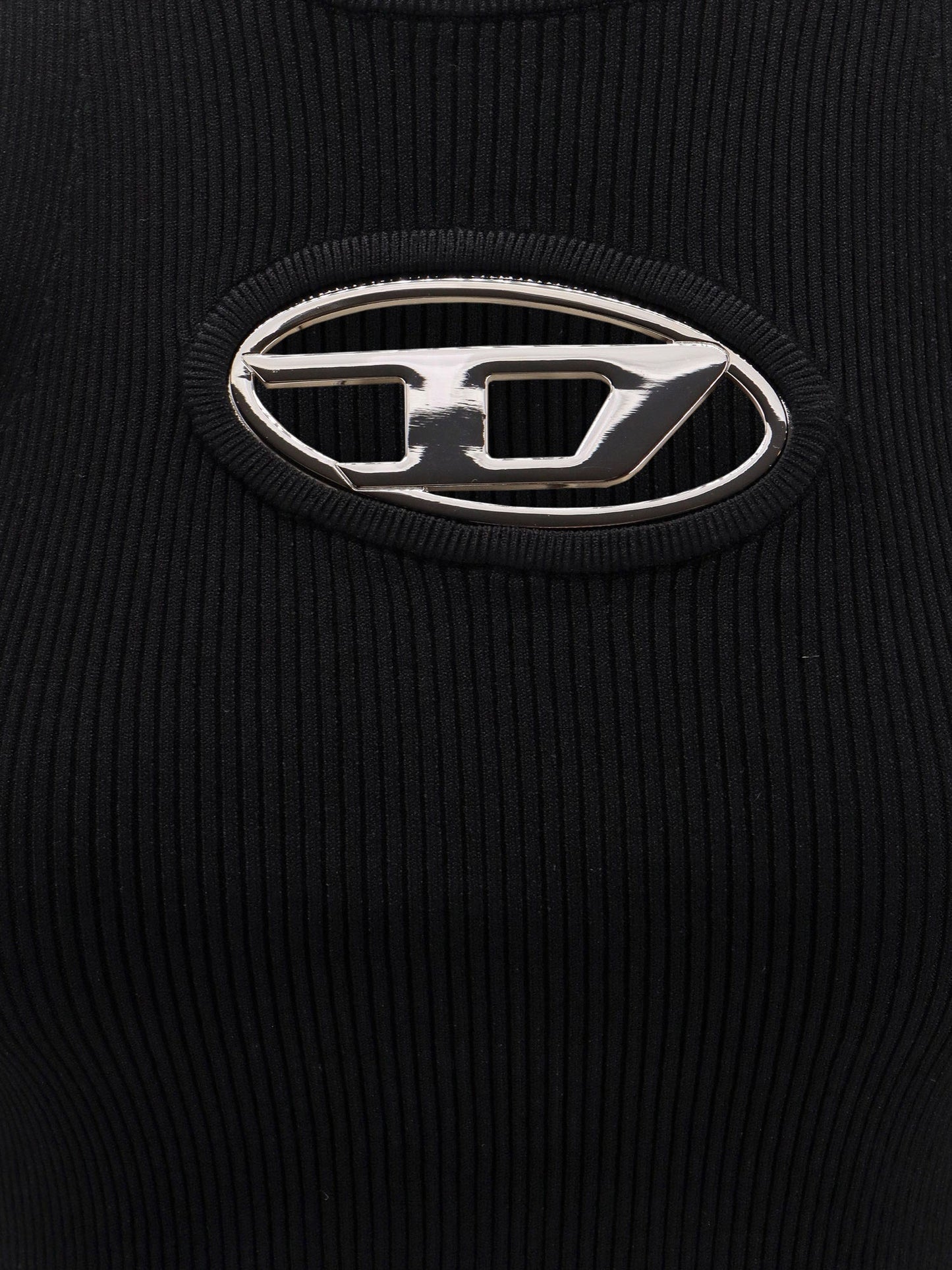 Diesel Viscose Blend Dress With Metal Oval D Logo