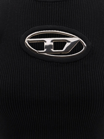 Diesel Viscose Blend Dress With Metal Oval D Logo