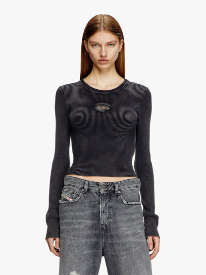 Diesel M Anchor Ribbed Cotton Top With Frontal Logo