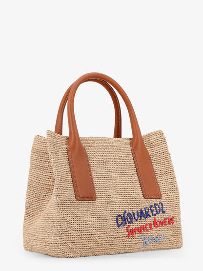 Dsquared2 Dsquared2 Summer Lovers Natural Rafia And Leather Handbag