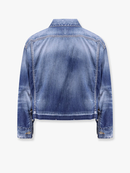 Dsquared2 Dsquared2 Summer Lovers Denim Jacket With Rafia Profiles