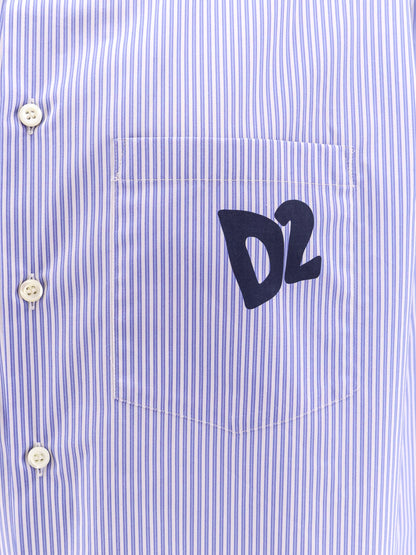 Dsquared2 Dsquared2 Summer Lovers Oversized Striped Cotton Shirt