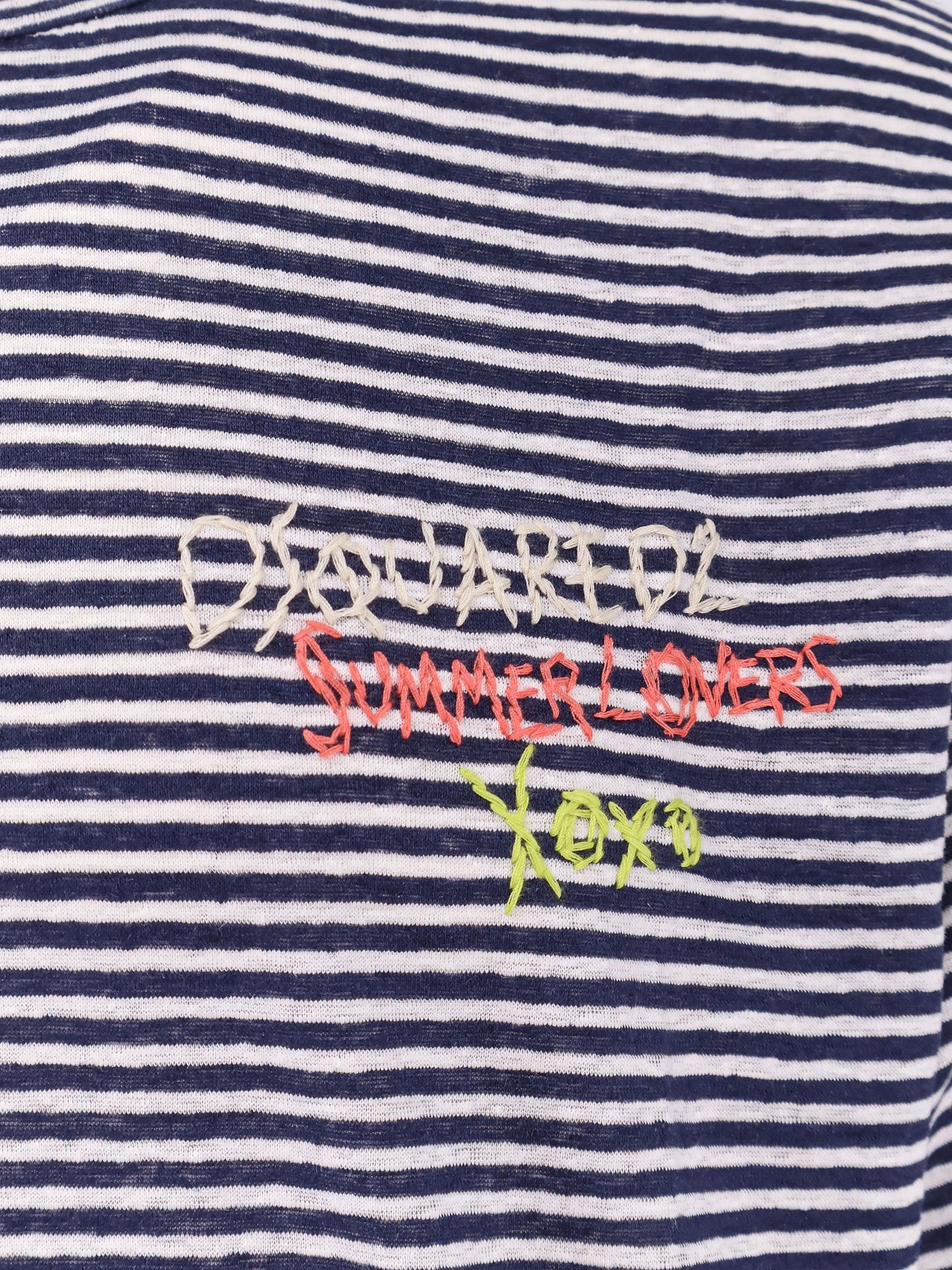Dsquared2 Dsquared2 Summer Lovers Striped Linen T Shirt