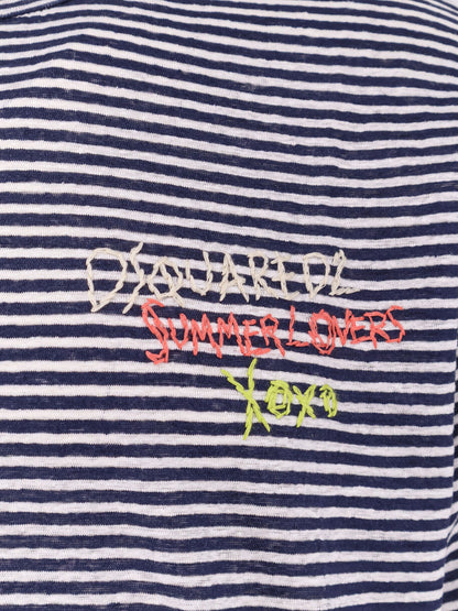 Dsquared2 Dsquared2 Summer Lovers Striped Linen T Shirt