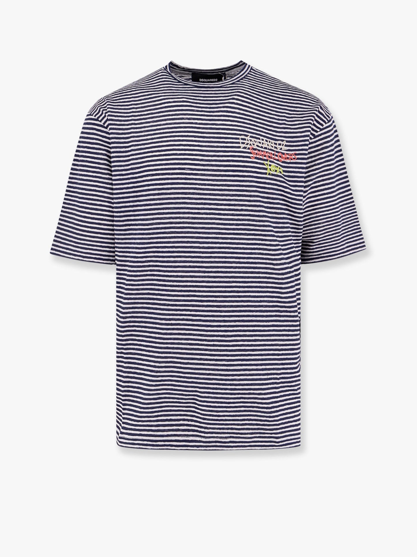 Dsquared2 Dsquared2 Summer Lovers Striped Linen T Shirt